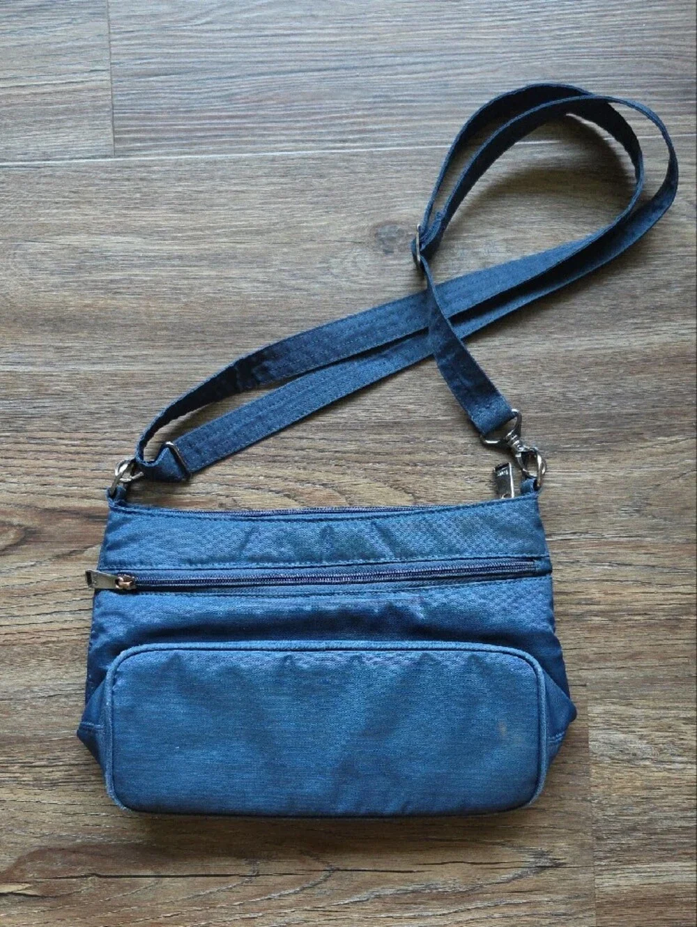 Lug Samba Blue Quilted Front Pocket Crossbody Bag
